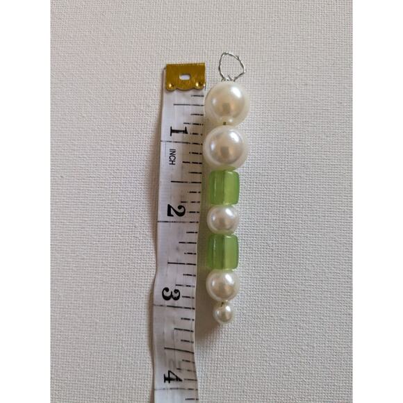 Set of 18 Handmade Christmas Ornaments 3" Pearl w/Mint Color Beads w/ Cute Box - Picture 6 of 6